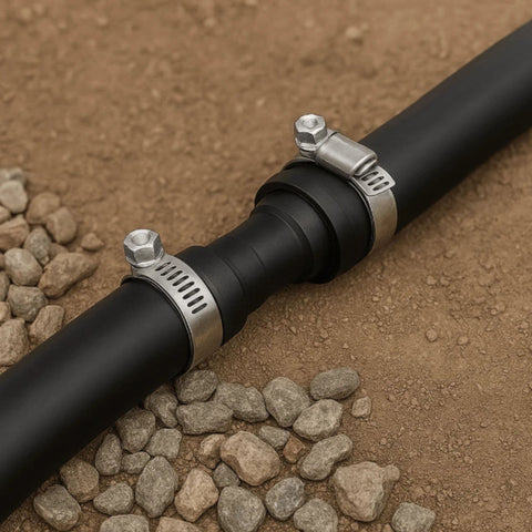 Outdoor Water Solutions Airline Connector Installed On Gravel Surface