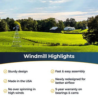 Thumbnail for Outdoor Water Solutions Deluxe Windmill Pond Aerator