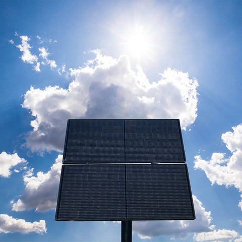 Outdoor Water Solutions NightAir™ Battery Back Up Solar Aerator Panel Upward View