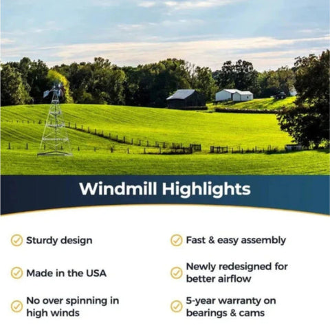 Outdoor Water Solutions Super Premier Windmill Pond Aerator Highlights