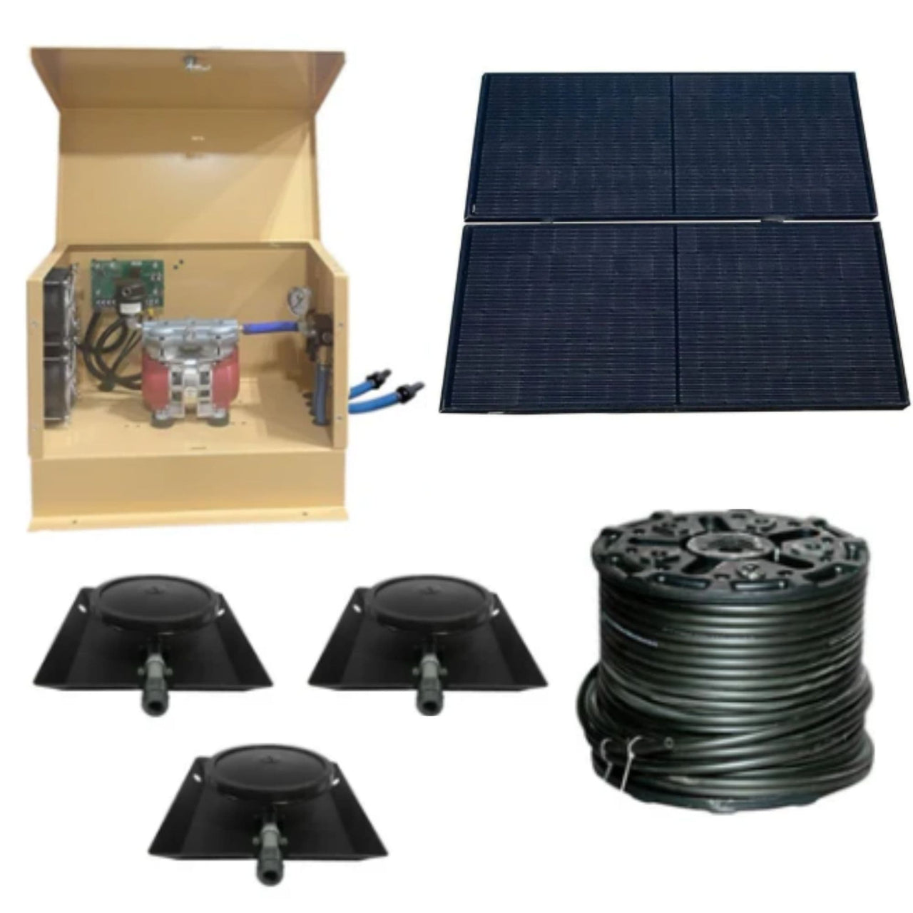 Outdoor Water Solutions TurboAir Solar Aeration System Complete Package Shown X3