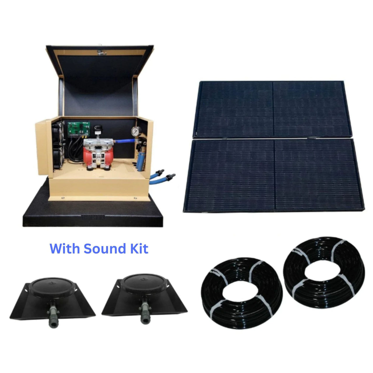 Outdoor Water Solutions TurboAir Solar Aeration System With Sound Kit Complete Package Shown X2
