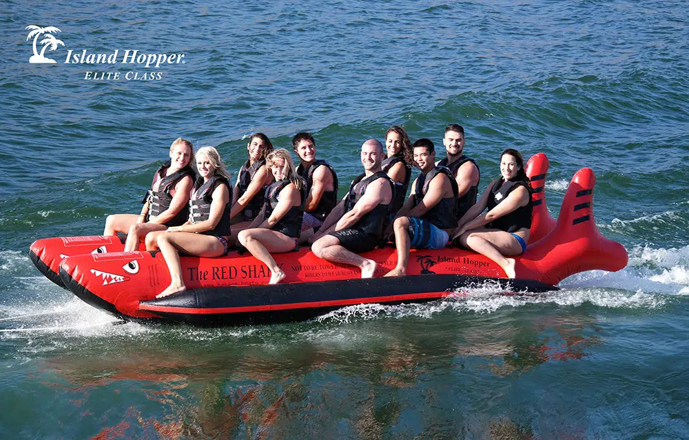 Island Hopper Elite Class Red Shark 10 Person Banana Boat