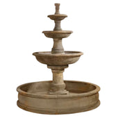 Pavana Three Tier Pond Fountain With Gray Gradient Background