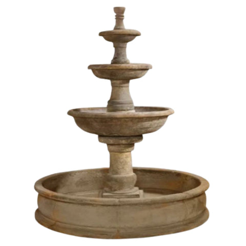 Pavana Three Tier Pond Fountain With Gray Gradient Background