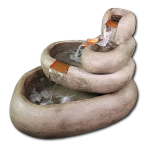 Pebble Falls Fountain With Plain White Background
