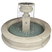 Piazza Aventino Easy Pond Fountain w Copper Spouts With Plain White Background