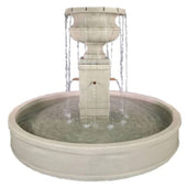 Piazza Aventino Pond Fountain w Copper Spouts With Plain White Background