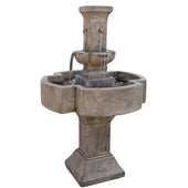 Piazza Multi-Level Tiered Outdoor Fountain With Plain White Background