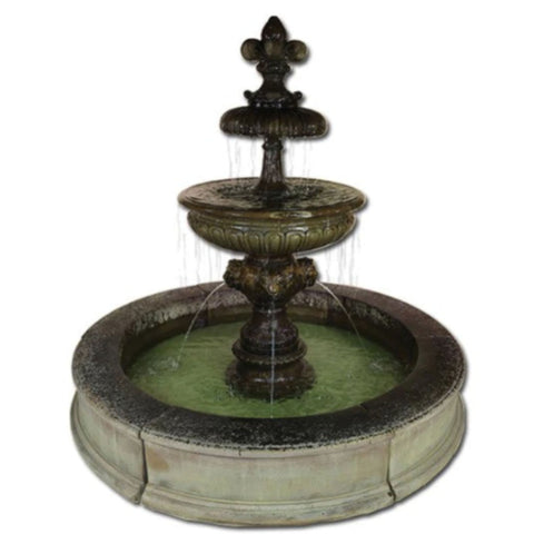 Piazza Veneta Easy Pond Fountain With Plain White Background