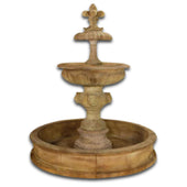 Piazza Veneta Outdoor Fountain With Lions Piped For Pond With Plain White Background