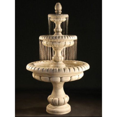 Pioggia Tiered Outdoor Fountain - Large With Colored Background