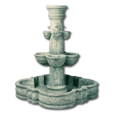 Plaza Minerva Fountain With Quatrefoil Basin With Plain White Background