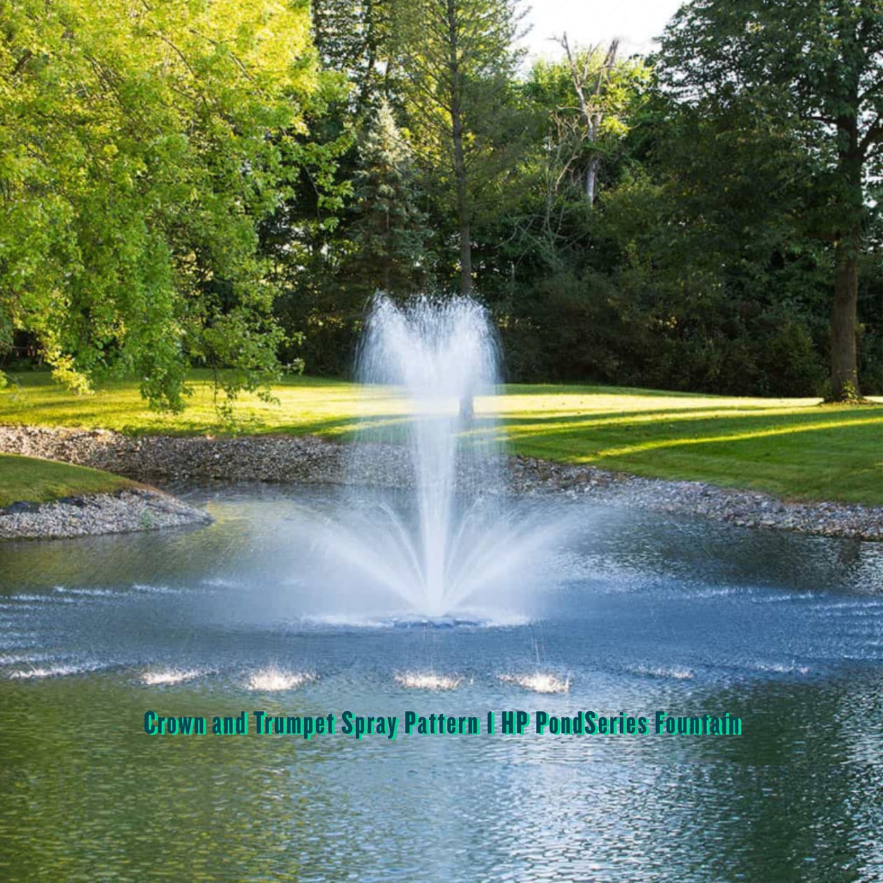 PondSeries Airmax Pond Fountain Crown and Trumpet Spray Pattern 1 HP
