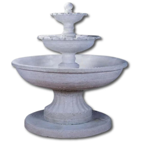 Porta Marina Three Tiers Outdoor Water Fountain With Plain White Background