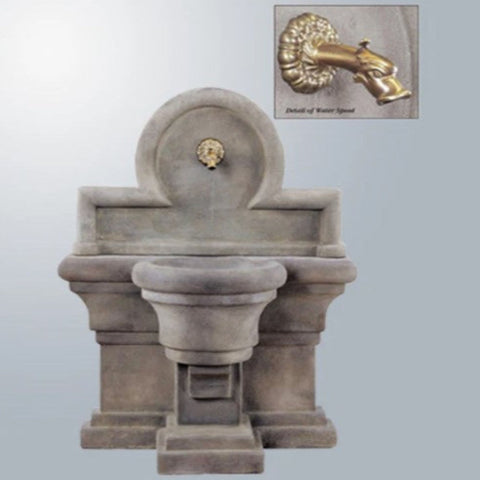 Porta Romana Wall Outdoor Fountain For Spout With Gray Gradient Background