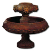 Positano Lion Garden Fountain With Plain White Background