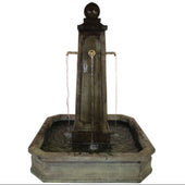 Promenade Carre Pond Fountain for Bronze Spouts With Plain White Background