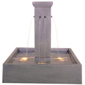 Quadrum Courtyard Fountain With Plain White Background
