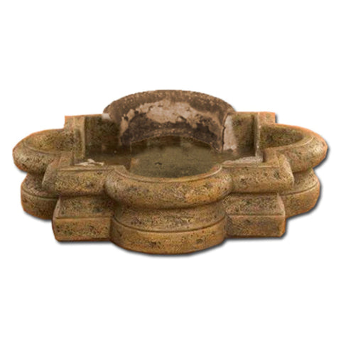 Quatrefoil One Piece Fountain Basin - Small 41 Wide With White Background