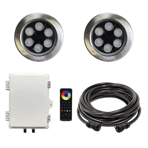 RGBW Fountain Light Kit RGB2 Kit Close-up View  On White Background