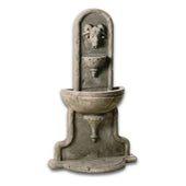 Ram Wall Outdoor Water Fountain With Plain White Background