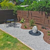 Thumbnail for Red Onyx Stone Fountain With Table And Chairs, Wooden Fence Behind