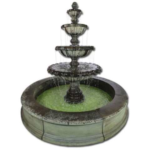 Regal Chateau Four Tier Easy Pond Large Fountain With Plain White Background