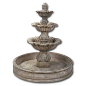 Regina Three Tier Pond Fountain With Plain White Background