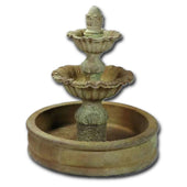 Regina Two Tier with 37inch Pond Outdoor Fountain With Plain White Background