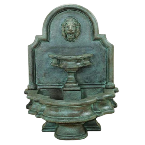 Rialto Lion Wall Outdoor Water Fountain With Plain White Background