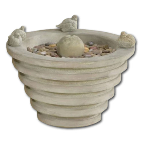 Ring Bird Fountain With Plain White Background