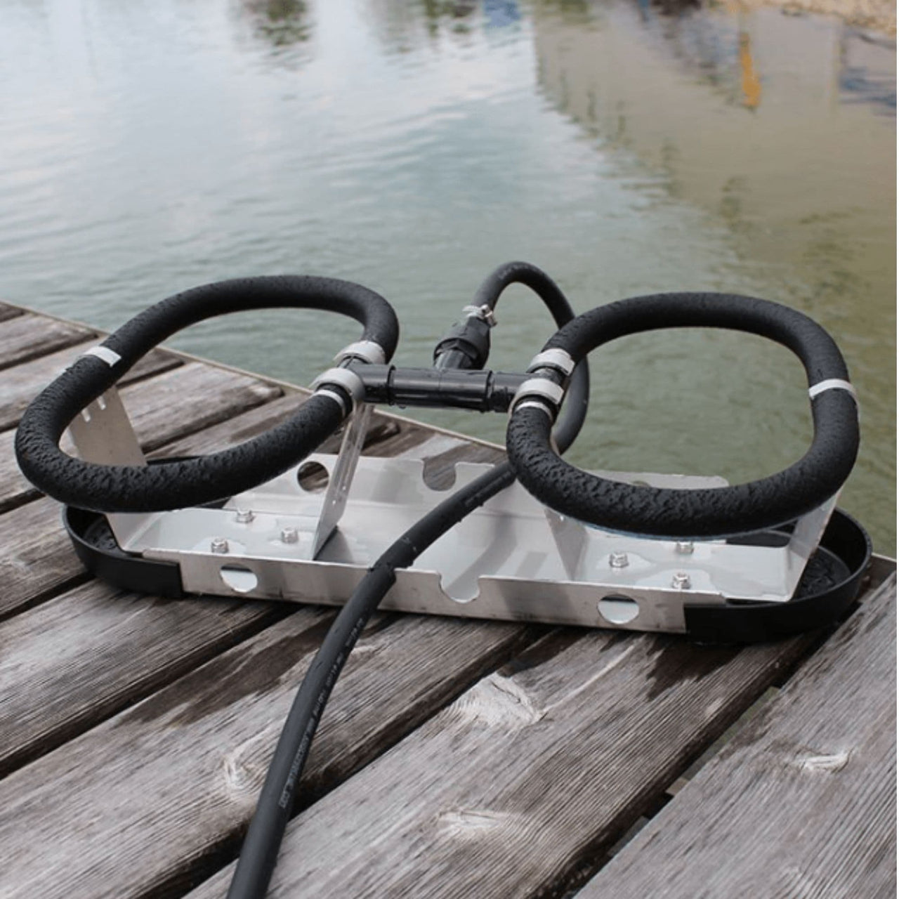 RobustAire Diffused Aeration System Close-up View On Wooden Deck