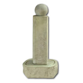 Rock Pillar Fountain With Ball With Plain White Background