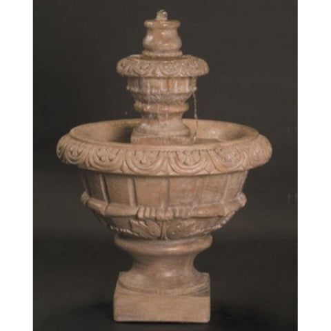 Roma Cast Stone Outdoor Fountain - Small With Dark Background