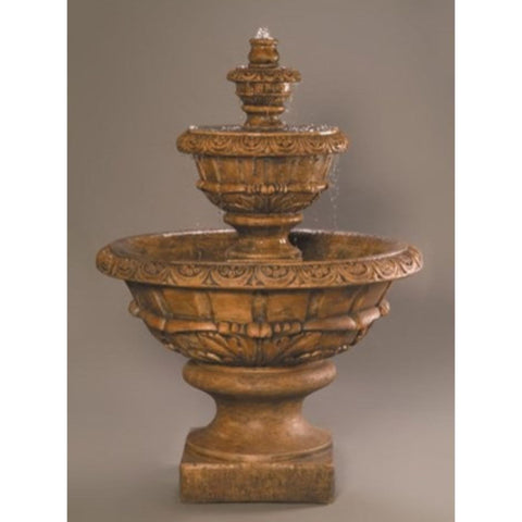 Roma Cast Stone Outdoor Fountain With Colored Background