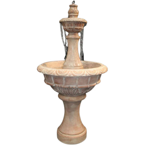 Roma Tiered Cast Stone Garden Fountain - Medium With Plain White Background