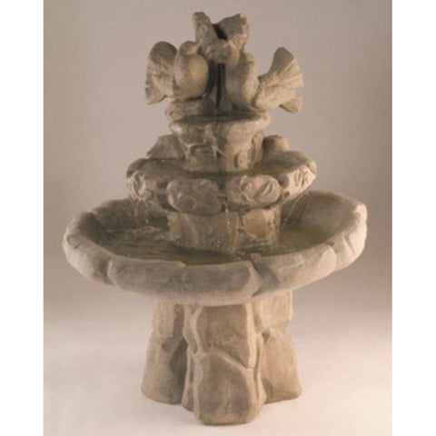 Romance Cast Stone Garden Fountain With Dark Background