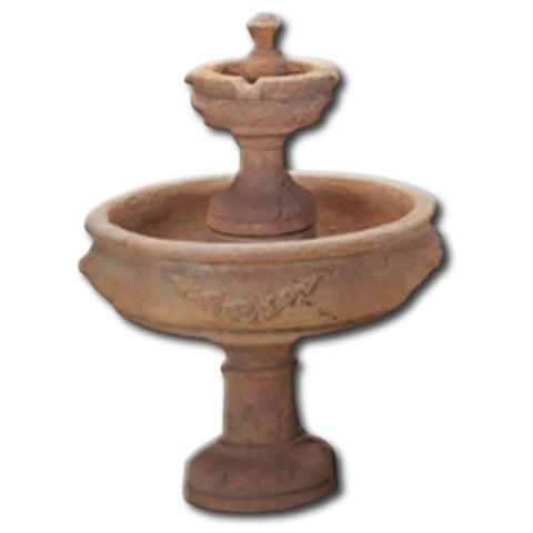 Rosa Two Tier Fountain With Plain White Background
