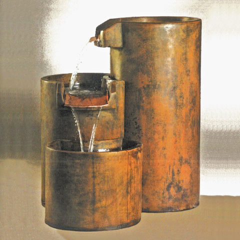 Round Cascade Fountain With Colored Background