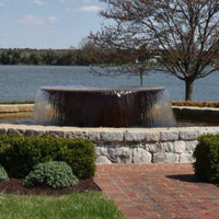 Thumbnail for Rustic Sugar Kettle Powder-Coated Cast Iron Fountain With Lakes And Tress Behind