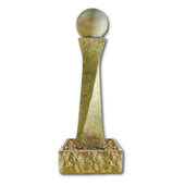 Rustic Twist Fountain With Ball With Plain White Background