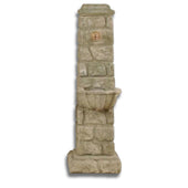 Rustichella Outdoor Water Fountain Configured For Spout Feature With Plain White Background