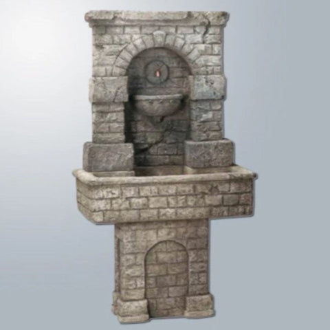 SPQR Outdoor Fountain with Pedestal With Gray Color Background