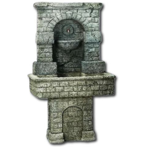 SPQR Outdoor Fountain with Pedestal With Plain White Background