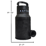 Savio Water Master Clear Pond Pumps Dimensions