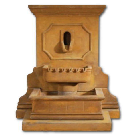 Savonna Wall Fountain With Step With Plain White Background
