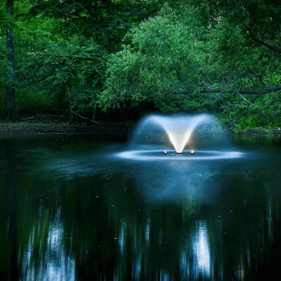 Scott Aerator DA-20 Display Aerator On Water With White Lights In A Dark Setting