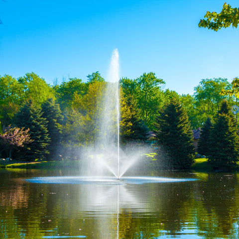 Scott Aerator Skyward Pond Fountain On The Water On A Sunny Day