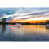 Scott 14-Color-Changing LED Light Set Scenic Wide View Of An Illuminated Pond Fountain At Sunset With Reflections On Calm Water